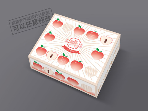 水蜜桃包装平面展图