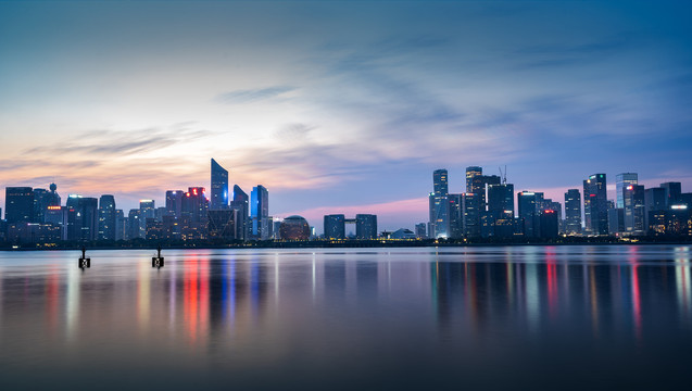 杭州钱江新城城市夜景