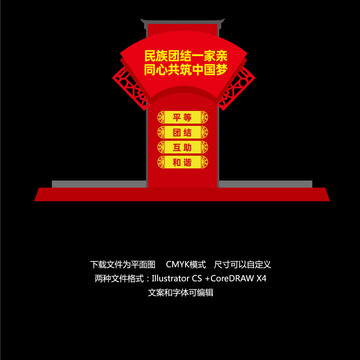 民族團結造型牌