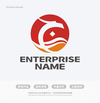 C字母祥龙LOGO标志设计