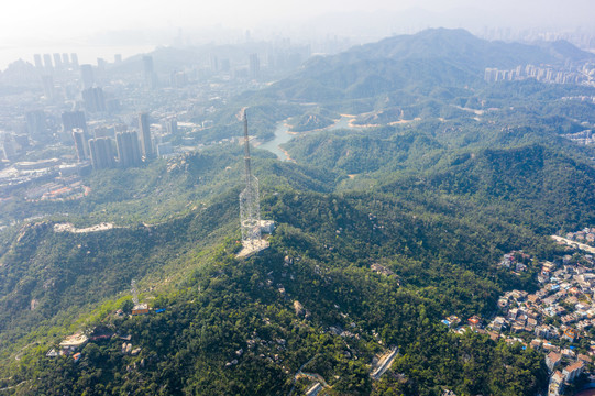 航拍广东珠海香洲区街景