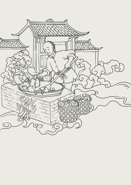 鹵豆干線稿圖