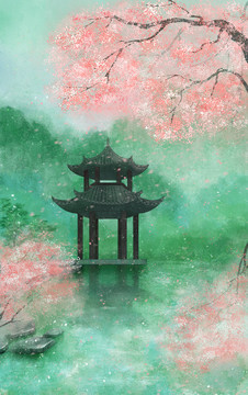 古風(fēng)場(chǎng)景春天