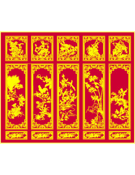 花鳥祥瑞屏風(fēng)門扇