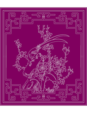 中式建筑花鳥(niǎo)木刻