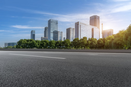 城市道路和现代城市建筑景观