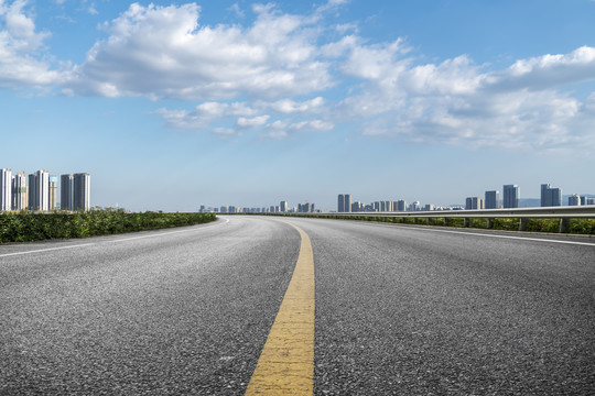 城市道路和现代城市建筑景观