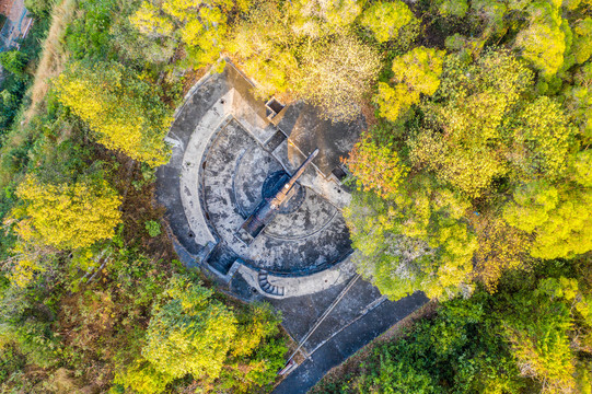 航拍广州大角山炮台虎门炮台