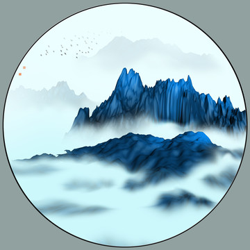 水墨現(xiàn)代山水
