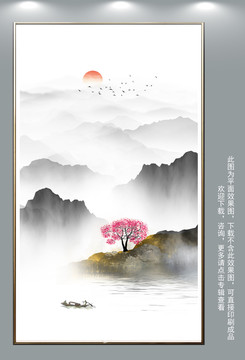 抽象水墨山水掛畫(huà)壁畫(huà)