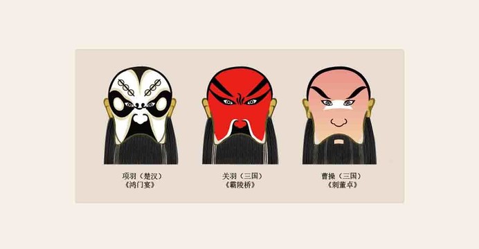 粵劇臉譜項(xiàng)羽關(guān)羽曹操