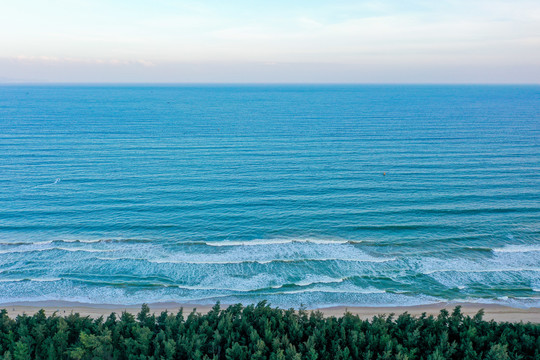 航拍海南三亚海棠湾沙滩海景