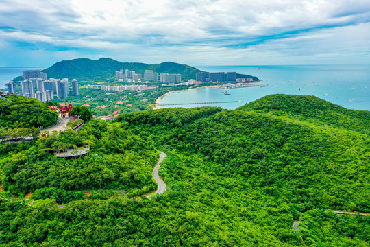 航拍三亚鹿回头半岛鹿回头岭