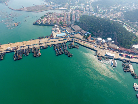 航拍青岛西海岸新区沿海风光