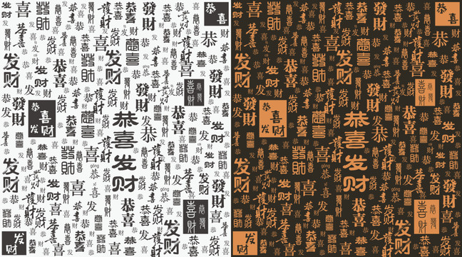 恭喜發(fā)財字底紋