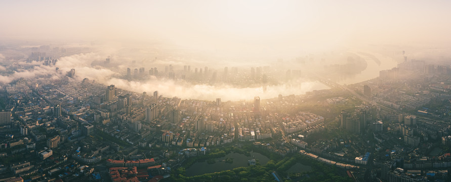 湖南省衡阳市航拍全景