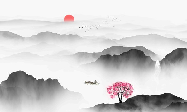 黑白山水畫
