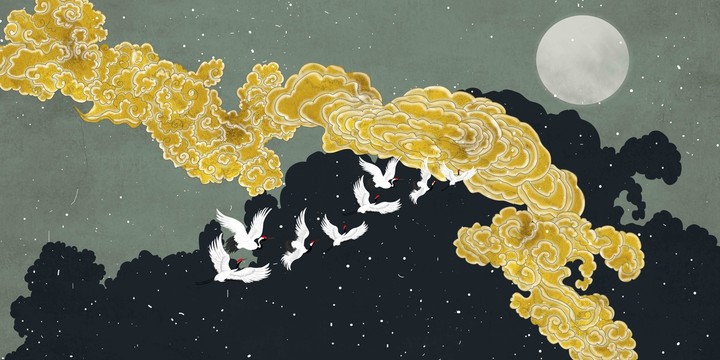祥云古典背景墻