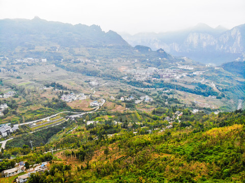 航拍湖北恩施大峡谷云龙地缝