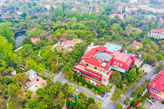 航拍山东青岛八大关景区