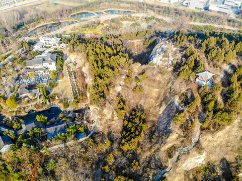 航拍江苏徐州龟山汉墓外景