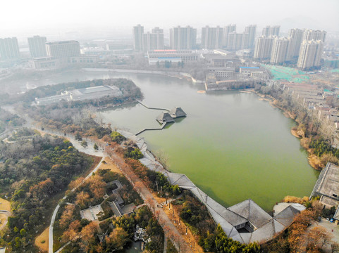 航拍徐州水下兵马俑博物馆外景