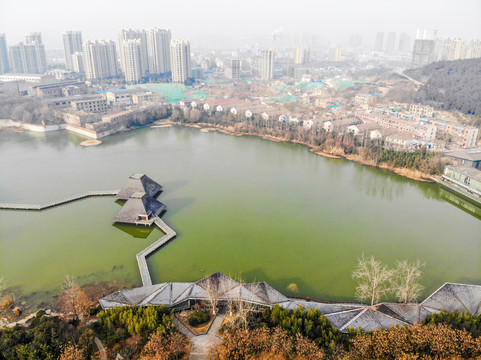 航拍徐州水下兵马俑博物馆外景