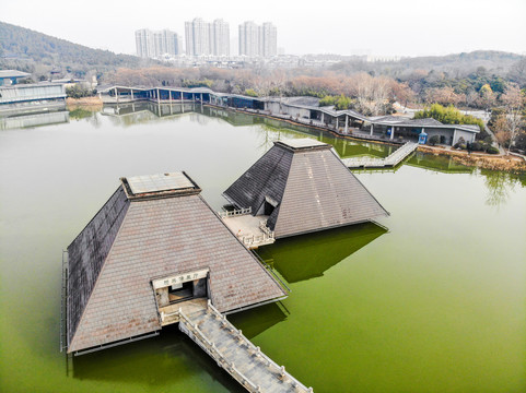 航拍徐州水下兵马俑博物馆外景