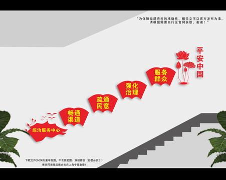 綜治中心樓梯文化墻