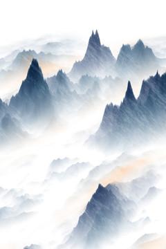 水墨山