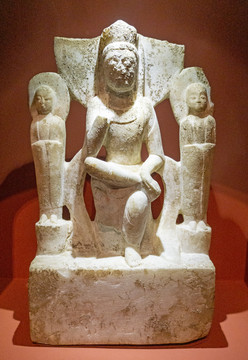北齐石雕思维菩萨坐像