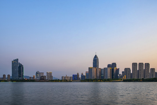 绍兴迪荡湖夜景