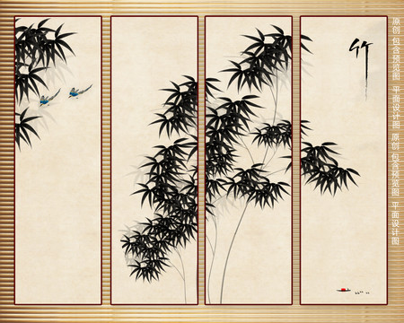 竹子條屏