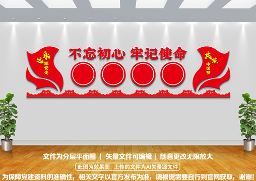 不忘初心文化墻
