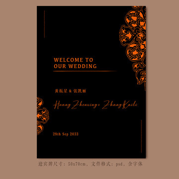 小清新婚禮迎賓生日牌水牌