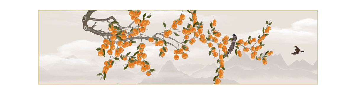 柿柿如意沙發(fā)背景畫