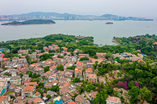 航拍福建厦门鼓浪屿风景名胜区