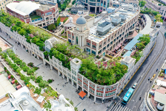 航拍福建厦门中山路步行街区