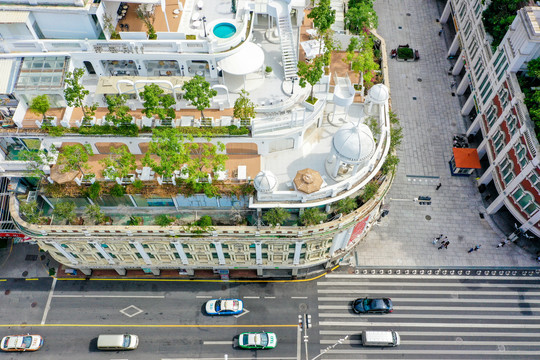 航拍福建厦门中山路步行街区