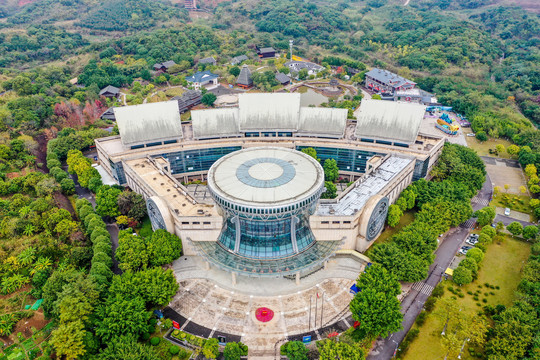 航拍广西民族博物馆广西民族村