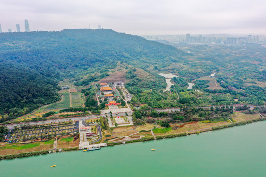 航拍廣西南寧孔廟博物館