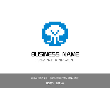 水母logo像素LOGO