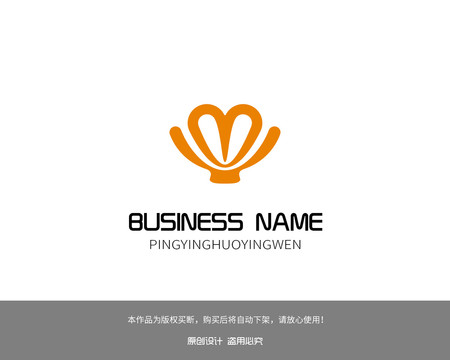 贝壳logo字母MLOGO