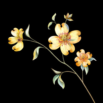 手繪小黃花