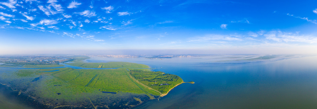 湖南洞庭湖君山岛自然风光全景