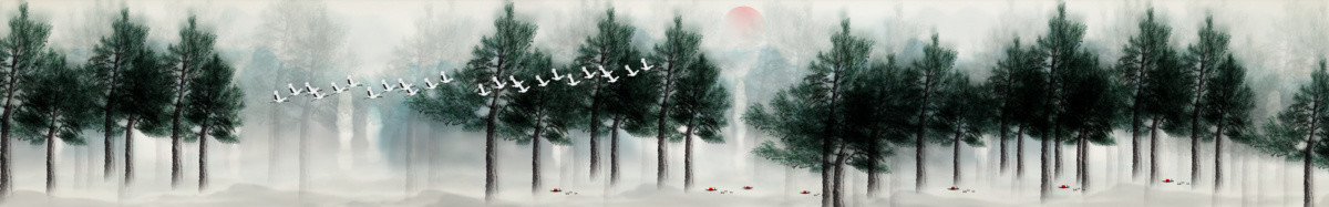 原創(chuàng)國(guó)畫(huà)松林
