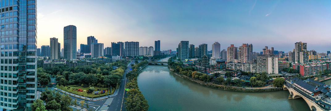 宽幅成都市风光全景大图