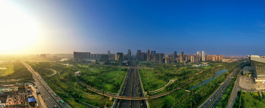 宽幅成都天府大道全景图