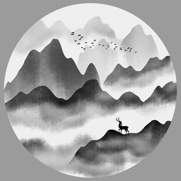 中式水墨山水