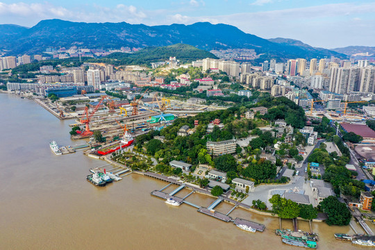 航拍福建福州馬尾區(qū)馬限山公園